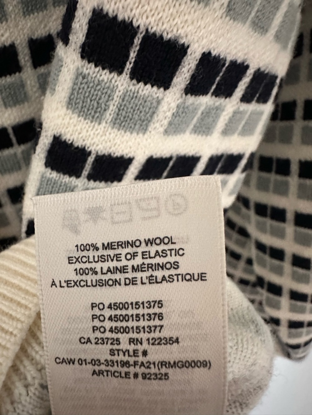 Aritzia Babaton Lacer Cardigan 100% Merino Wool Plaid V-Neck Button Sweater - Picture 6 of 7